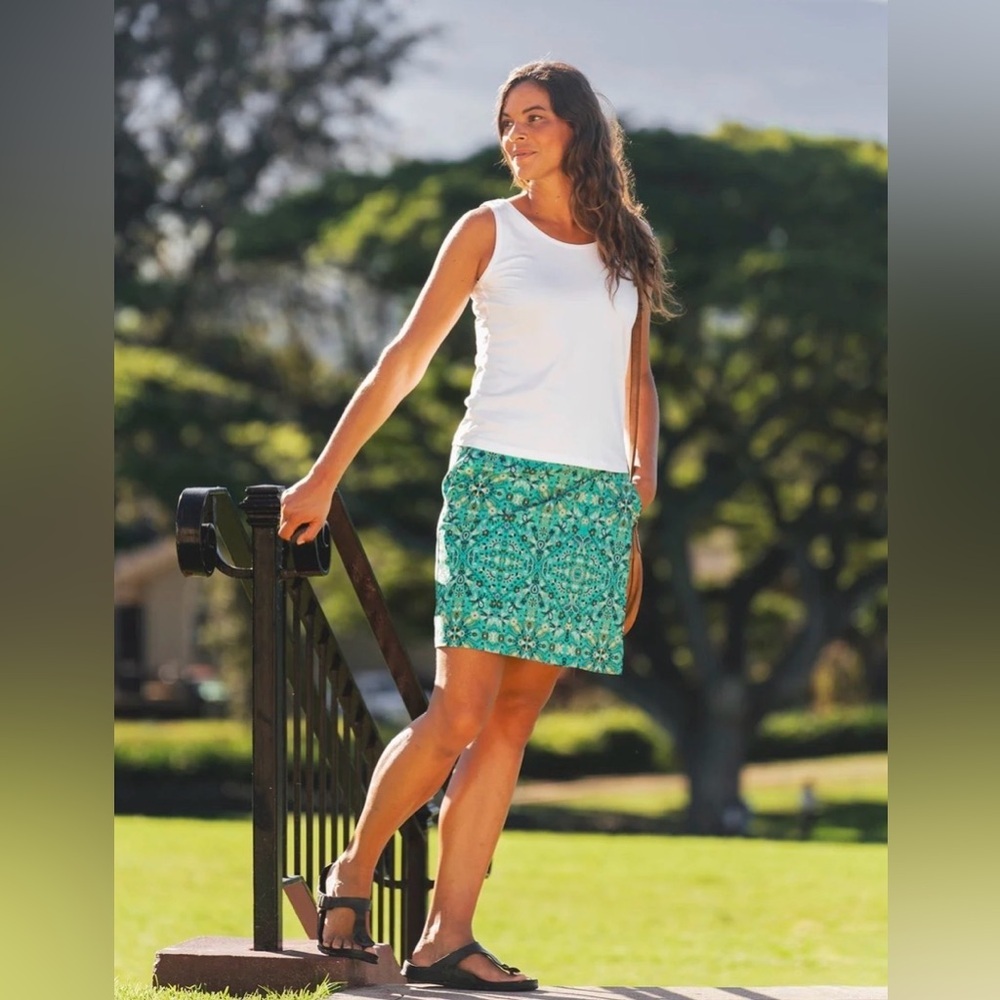 RIPSKIRT HAWAII Adjustable Velcro Quick Dry Skirt | S | Yellow Patterned
